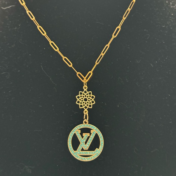 Gold and Blue LV Blue Filigree Charm - Picture 1 of 9